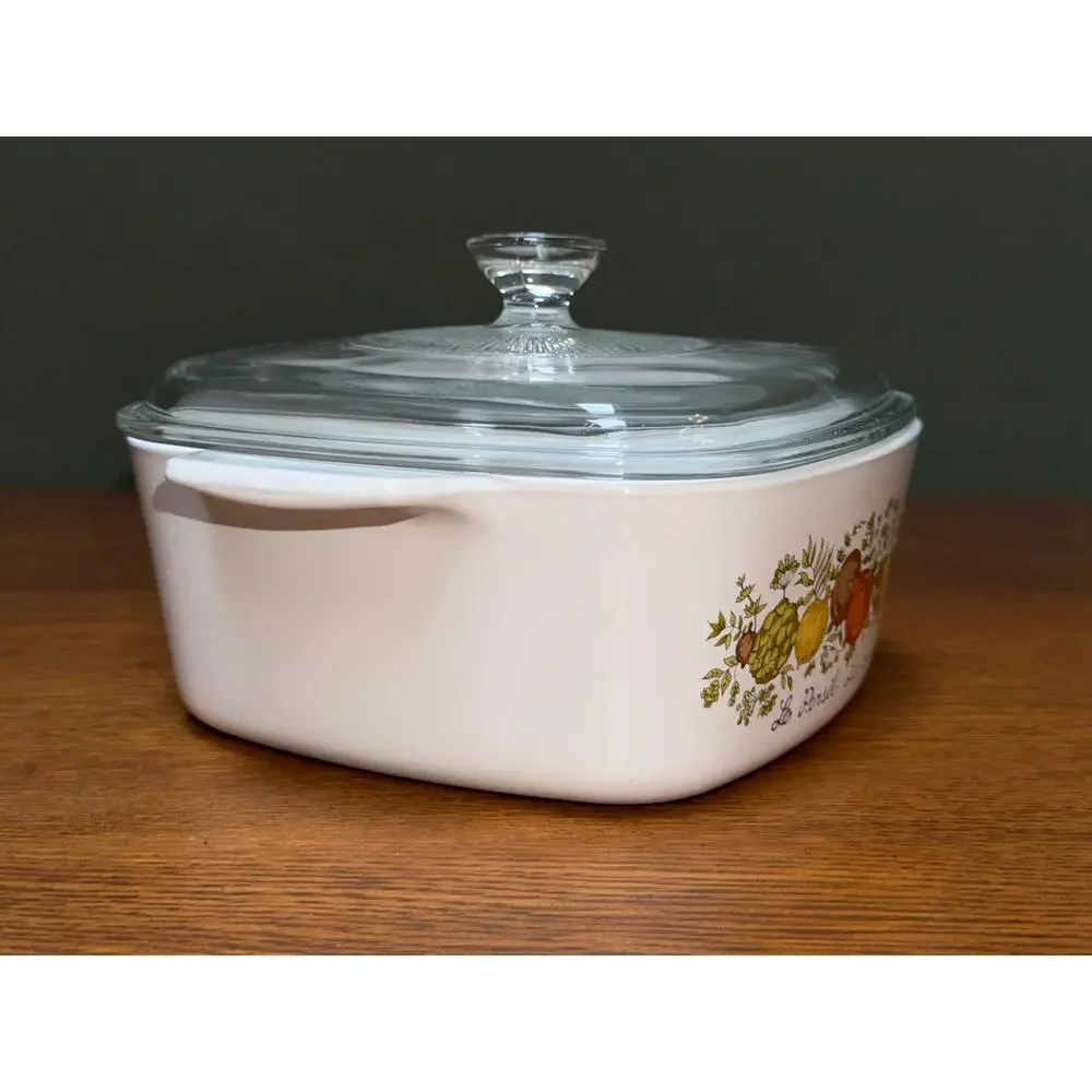 Vintage CorningWare Spice of Life Le Persil La Sauge Casserole Dish W/ Pyrex Lid